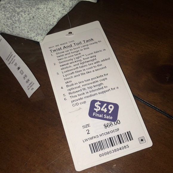 Twist and Toil Tank Lululwmon - Picture 4 of 4